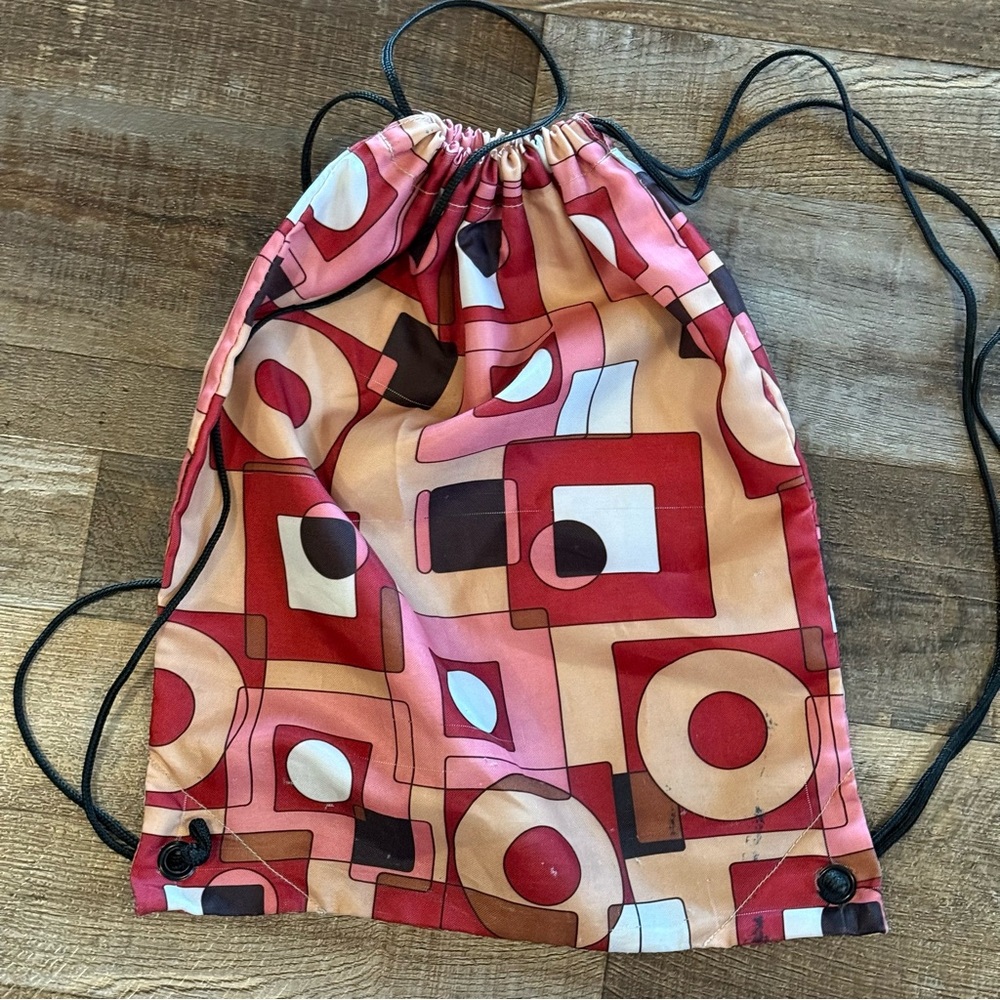 Geometric Drawstring Backpack - image 3